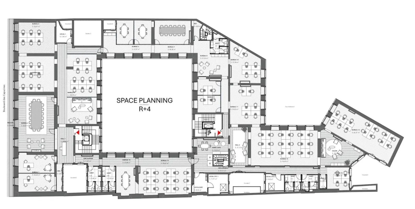 6 Boulevard Des Capucines, Paris à louer Plan d’étage- Image 1 de 1