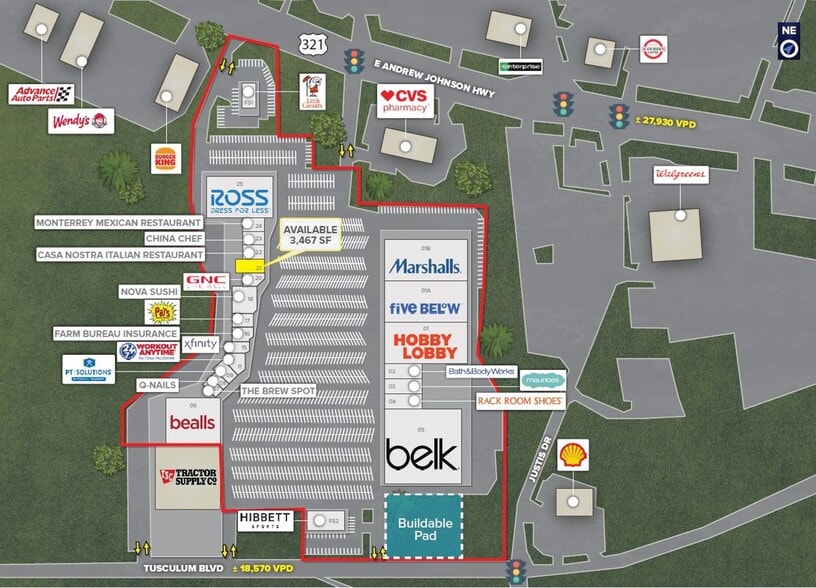 1317-1386 Tusculum Blvd, Greeneville, TN for lease - Building Photo - Image 2 of 7