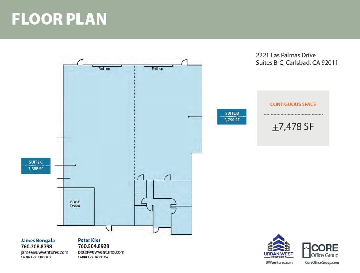 2221 Las Palmas Dr, Carlsbad, CA 92011 - Unité B/C - - Plan d’étage - Image 1 of 15