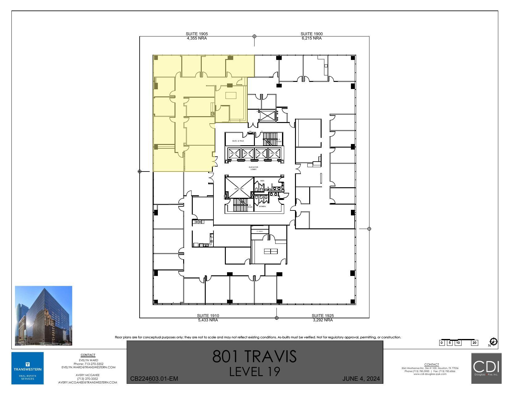 801 Travis St, Houston, TX à louer Plan d  tage- Image 1 de 1