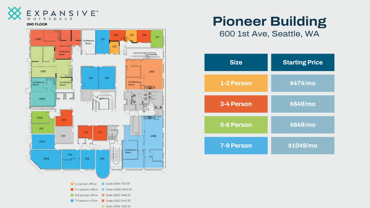600 1st Ave, Seattle, WA à louer Plan d’étage- Image 1 de 4