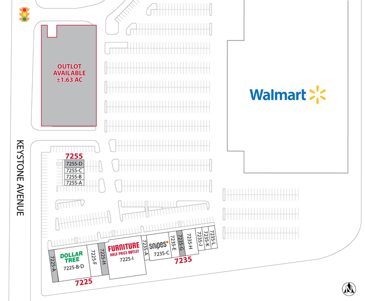 7279 N Keystone Ave, Indianapolis, IN à louer - Plan de site - Image 2 de 2