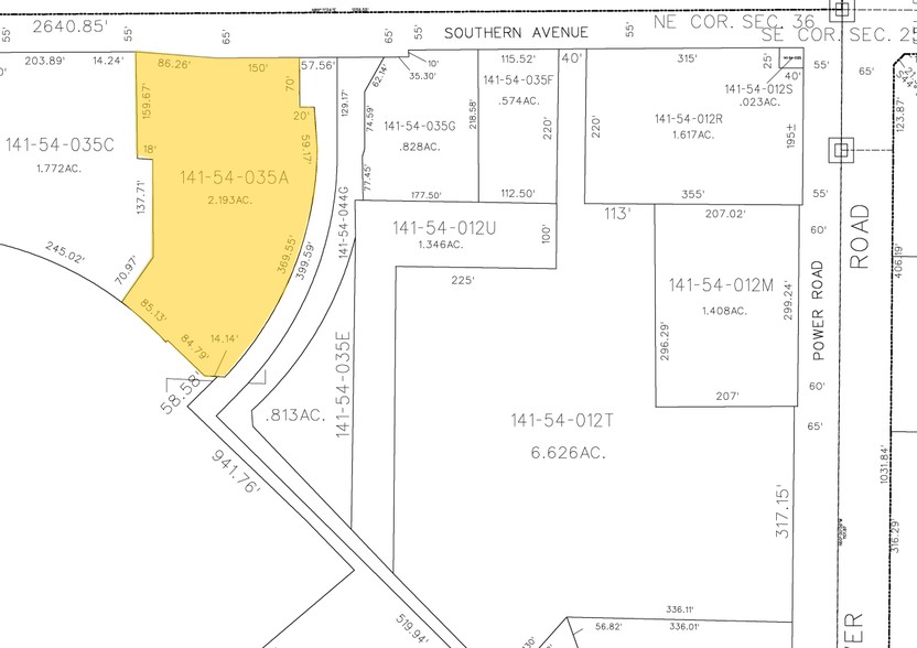 6631 E Southern Ave, Mesa, AZ à vendre - Plan cadastral - Image 2 de 4