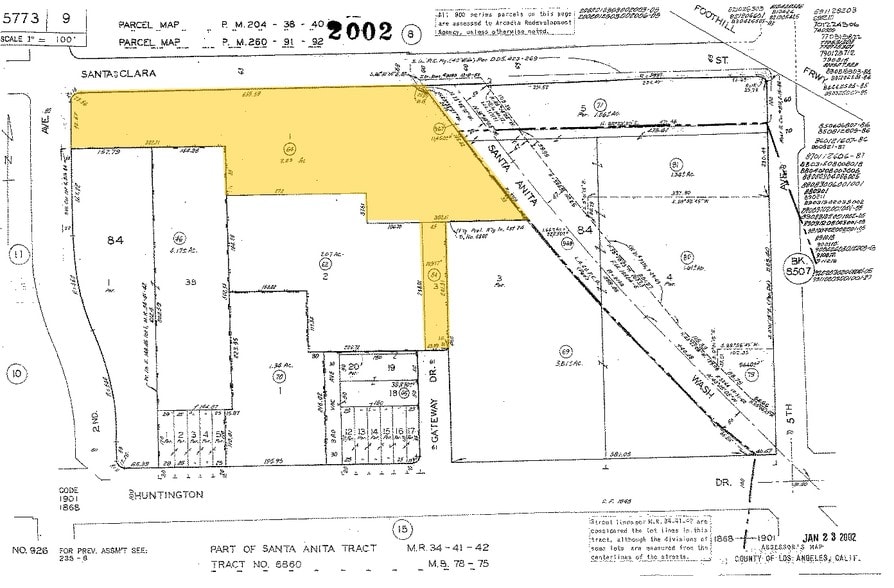 321 E Huntington Dr, Arcadia, CA for sale - Plat Map - Image 2 of 7