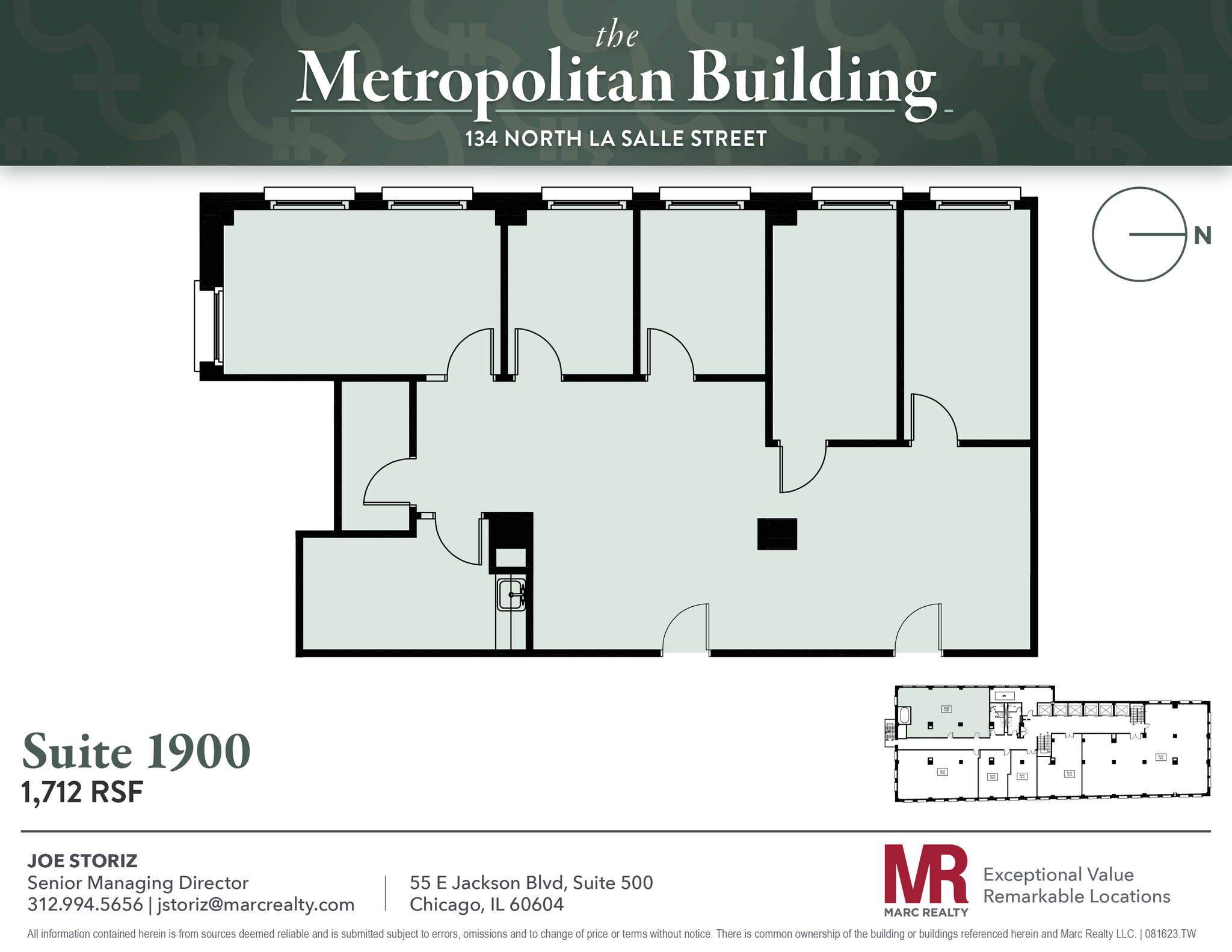 134 N LaSalle St, Chicago, IL for lease Floor Plan- Image 1 of 4