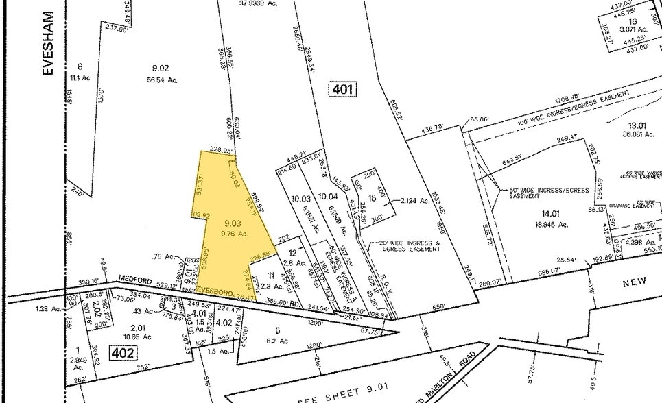 410-430 Miller Rd, Medford, NJ à vendre - Plan cadastral - Image 2 de 4