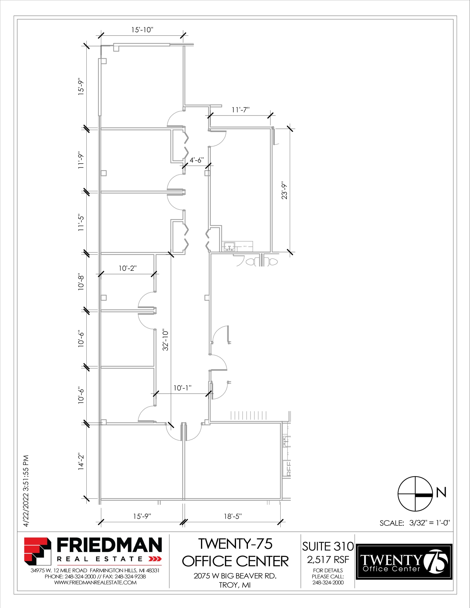2075 W Big Beaver Rd, Troy, MI à louer Plan d’étage- Image 1 de 2