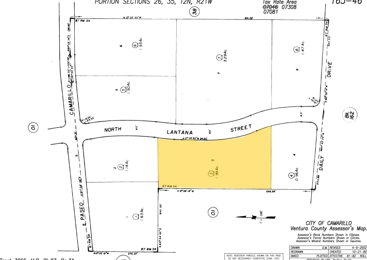 333 N Lantana St, Camarillo, CA for lease - Plat Map - Image 2 of 4