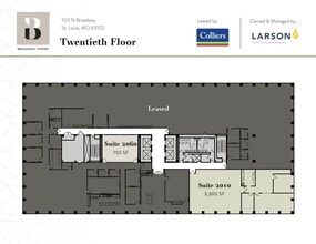 100 N Broadway, Saint Louis, MO à louer Plan d’étage- Image 1 de 1