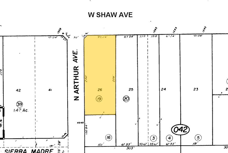 1285-1288 W Shaw Ave, Fresno, CA à louer - Plan cadastral - Image 2 de 5