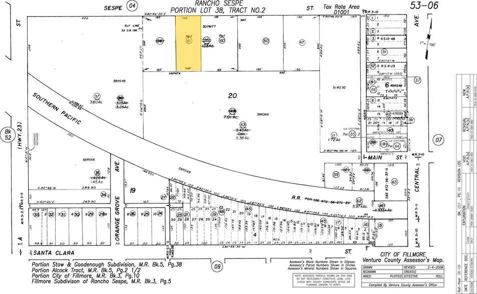 606 Sespe Ave, Fillmore, CA à vendre - Plan cadastral - Image 2 de 10