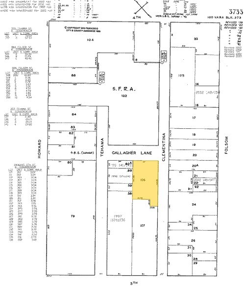 360-368 Clementina St, San Francisco, CA à louer - Plan cadastral - Image 2 de 9