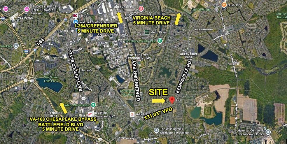 841 Kempsville Rd, Chesapeake, VA à vendre - Aérien - Image 2 de 15