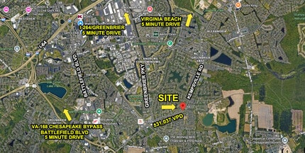 841 Kempsville Rd, Chesapeake, VA - AERIAL  map view - Image1