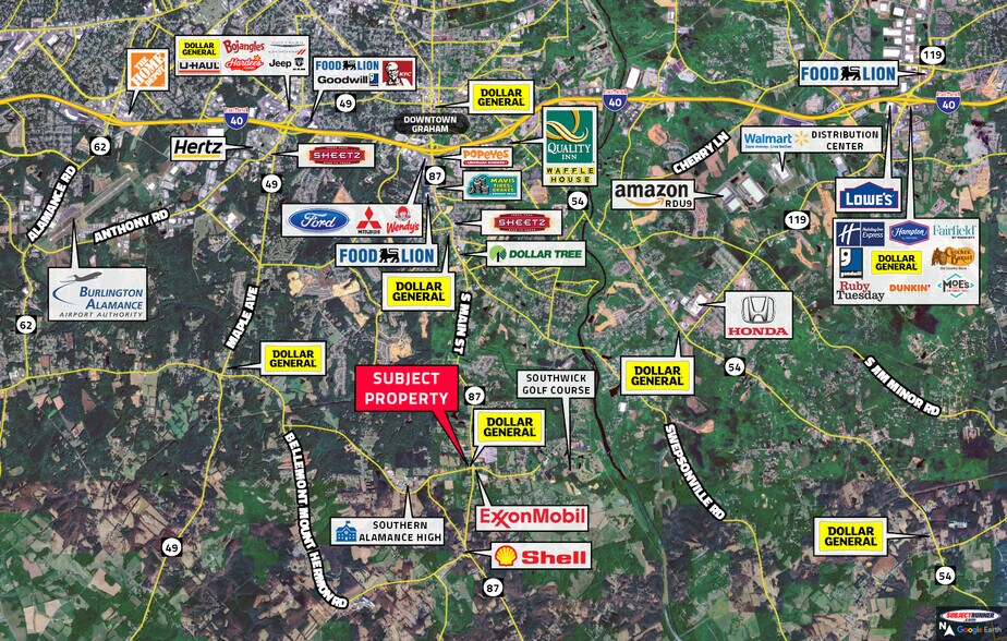3015 S NC Highway 87, Graham, NC à vendre - Aérien - Image 2 de 14
