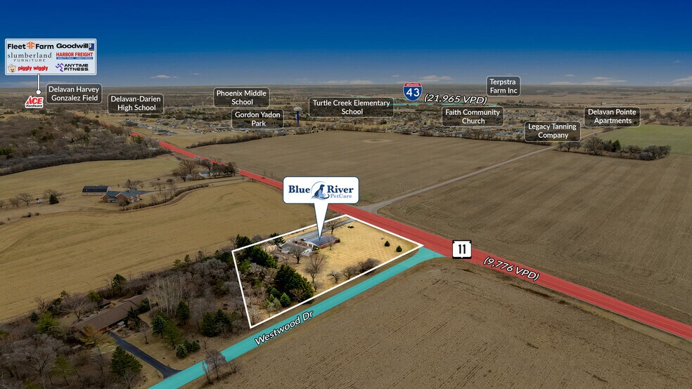 W7702 Highway 11, Delavan, WI à vendre - Photo du bâtiment - Image 2 de 5