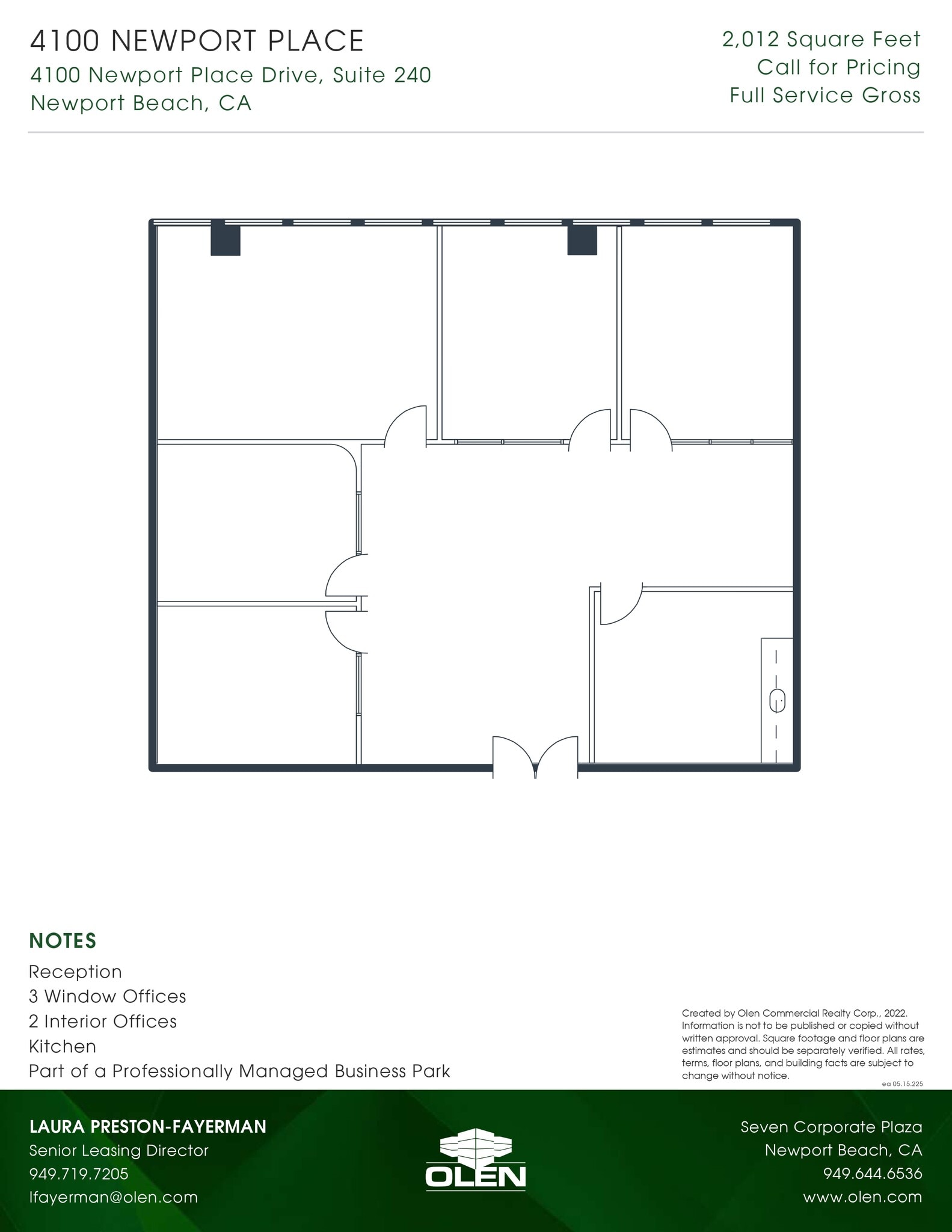 4100 Newport Place Dr, Newport Beach, CA à louer Plan d’étage- Image 1 de 1