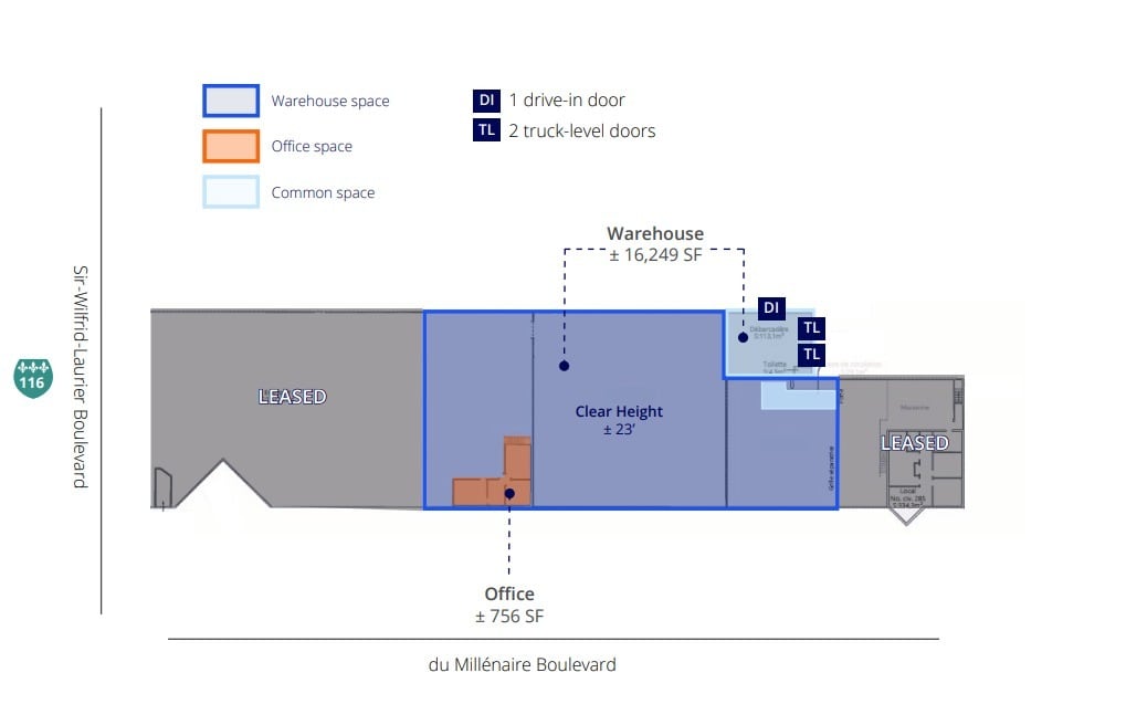 283 Boul Sir-Wilfrid-Laurier, St-Basile-le-Grand, QC for lease Floor Plan- Image 1 of 1