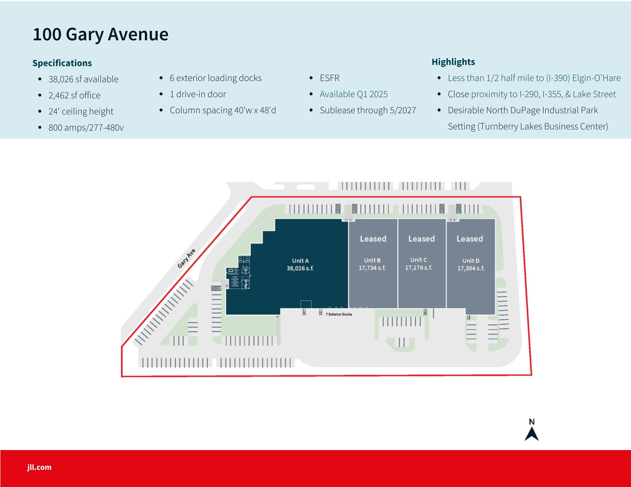 100 N Gary Ave, Roselle, IL à louer Plan de site- Image 1 de 1