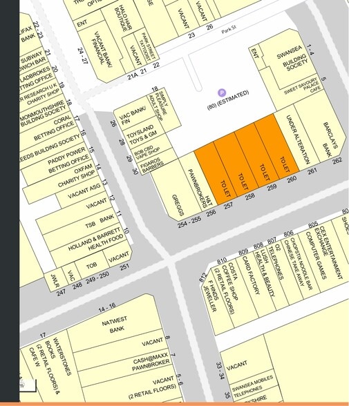254-255 Oxford St, Swansea à louer - Plan de site - Image 3 de 4