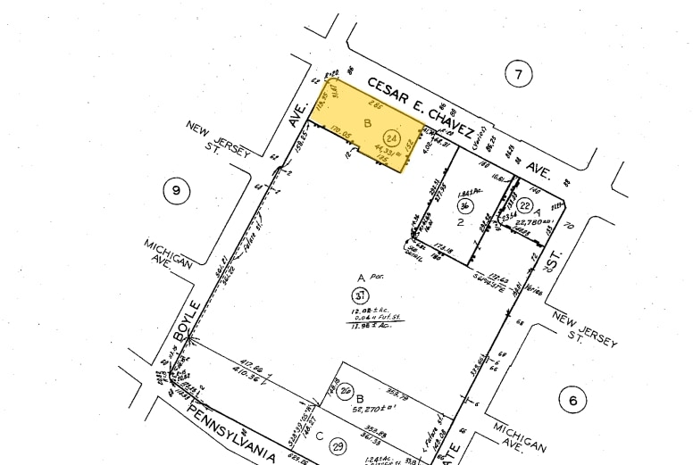 1700 E Cesar E Chavez Ave, Los Angeles, CA for lease - Plat Map - Image 2 of 6