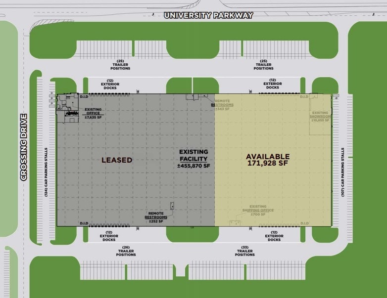 425 Crossing Dr, University Park, IL à louer Plan d’étage- Image 1 de 1