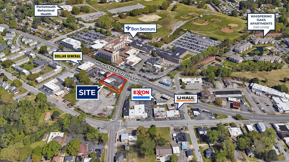 3601-3605 High St, Portsmouth, VA for sale - Aerial - Image 2 of 9