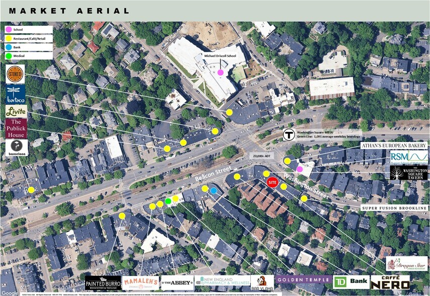706 Washington St, Brookline, MA for lease - Aerial - Image 3 of 3