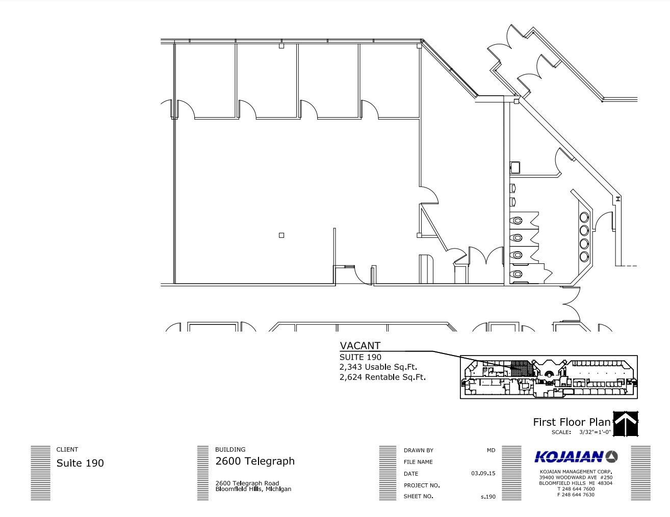 2600 S Telegraph Rd, Bloomfield Hills, MI à louer Plan d  tage- Image 1 de 4