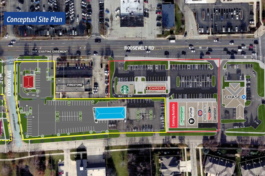 701-719 Roosevelt Rd, Glen Ellyn, IL à louer - Photo du bâtiment - Image 2 de 3