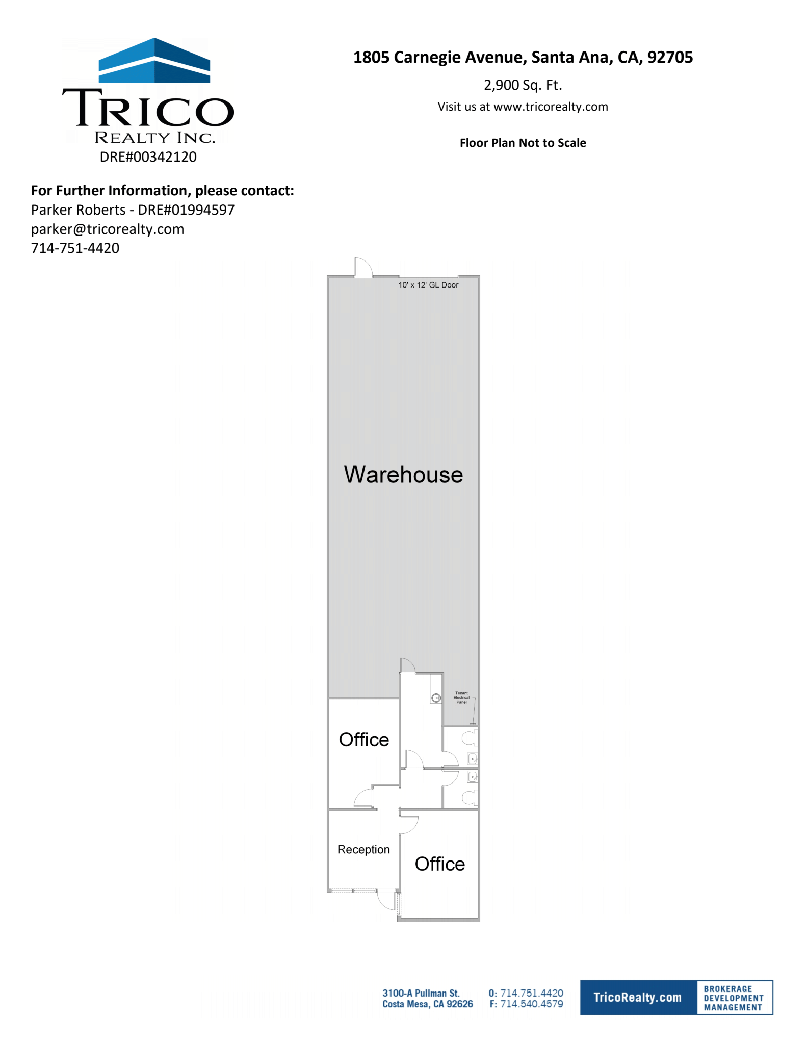 1803-1811 Carnegie Ave, Santa Ana, CA for lease Floor Plan- Image 1 of 1