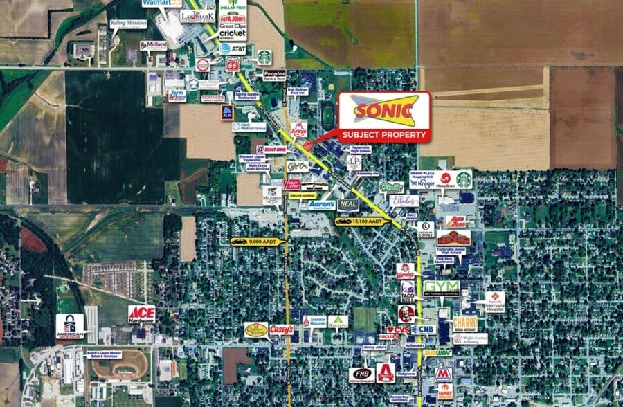 929 W Springfield Rd, Taylorville, IL for sale - Aerial - Image 3 of 3