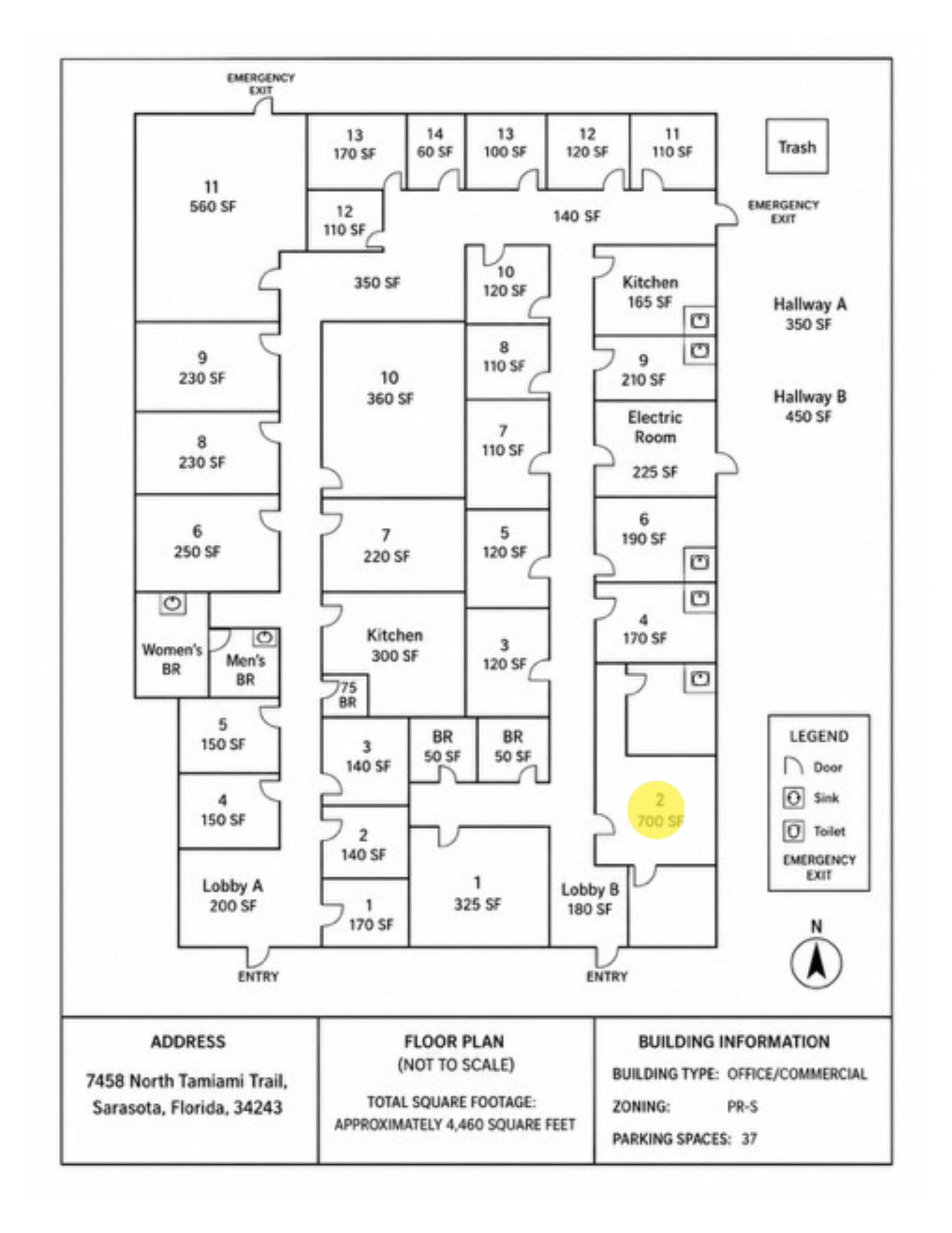 7458 N Tamiami Trl, Sarasota, FL for lease Floor Plan- Image 1 of 1
