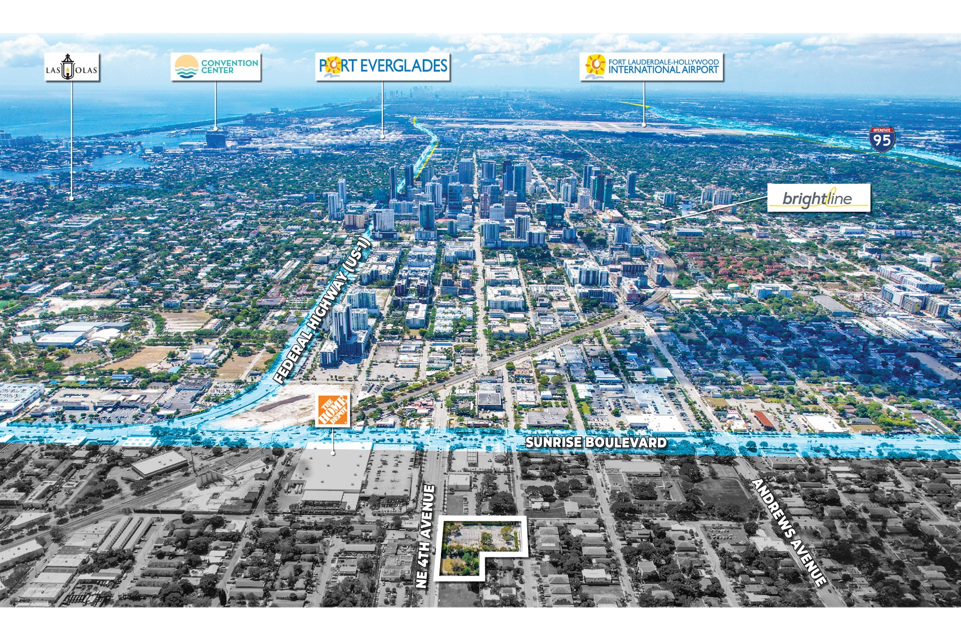 1123 4th Ave, Fort Lauderdale, FL for sale Aerial- Image 1 of 9