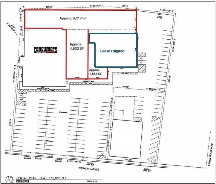 600 Franklin Ave, Franklin Square, NY à louer Plan de site- Image 1 de 2