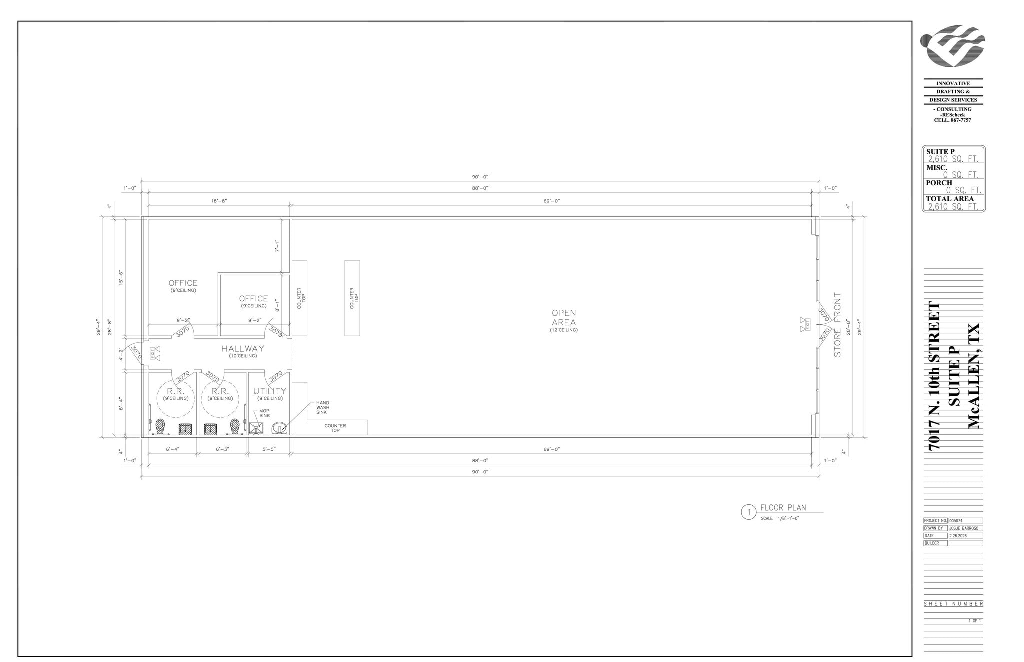 7017 N 10th St, McAllen, TX à louer Plan d’étage- Image 1 de 1