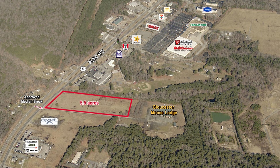 00 Moose Lodge Rd, Gloucester, VA for lease - Aerial - Image 1 of 4