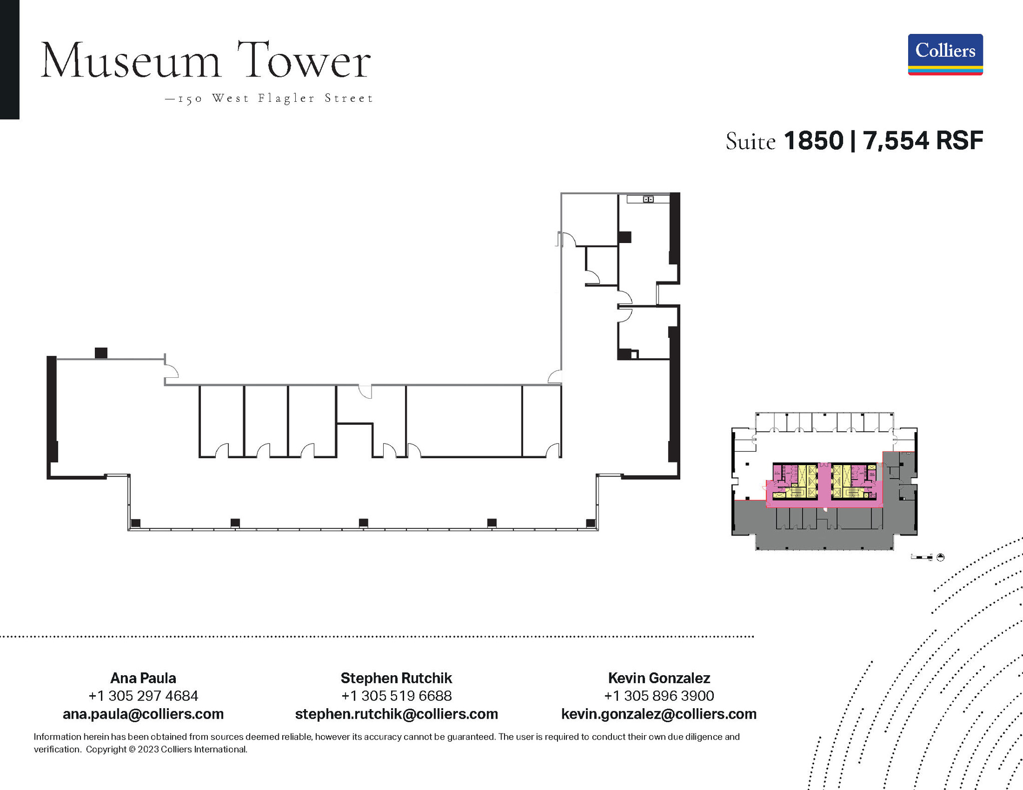 150 W Flagler St, Miami, FL à louer Plan d  tage- Image 1 de 1