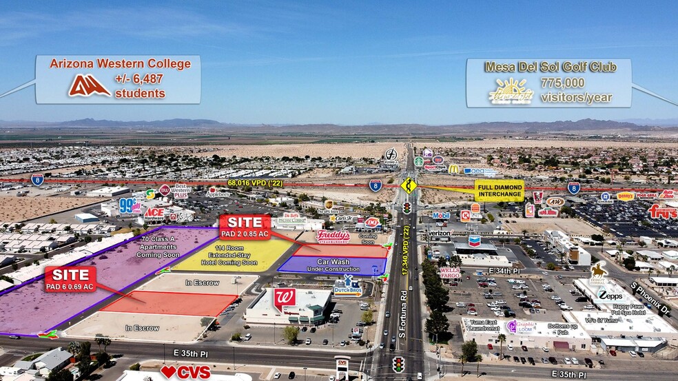 NWC Fortuna Rd & 35th, Yuma, AZ for lease - Aerial - Image 3 of 5