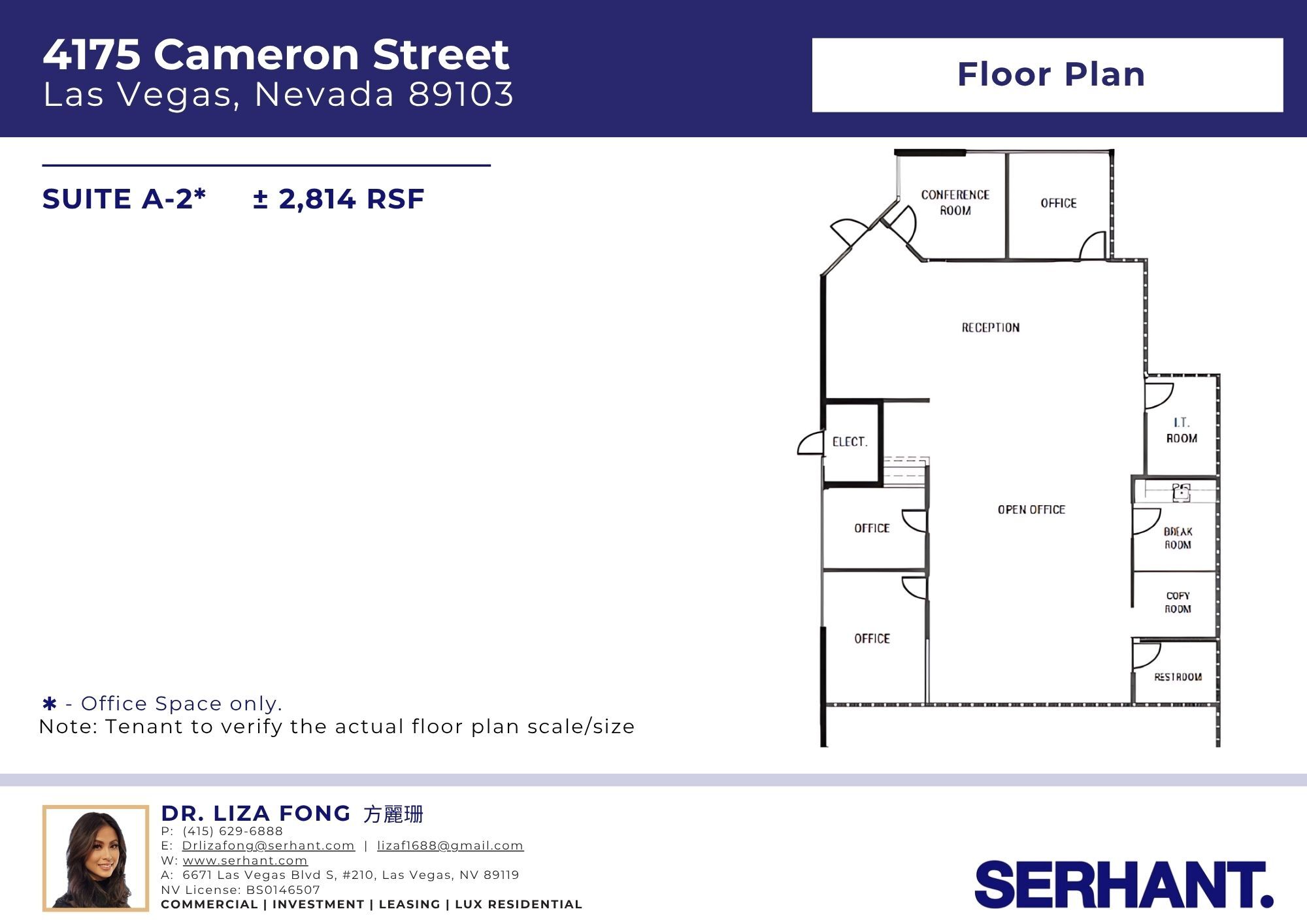 4175 Cameron St, Las Vegas, NV à louer Plan d’étage- Image 1 de 2