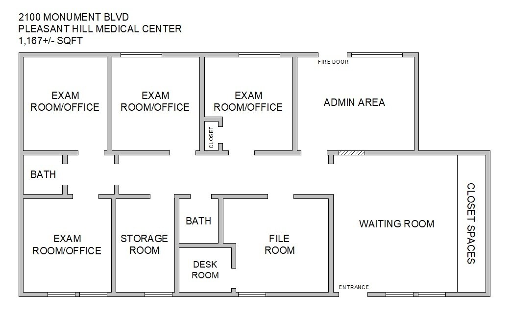 2100 Monument Blvd, Pleasant Hill, CA à louer Plan d’étage- Image 1 de 11