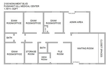 2100 Monument Blvd, Pleasant Hill, CA à louer Plan d’étage- Image 1 de 11