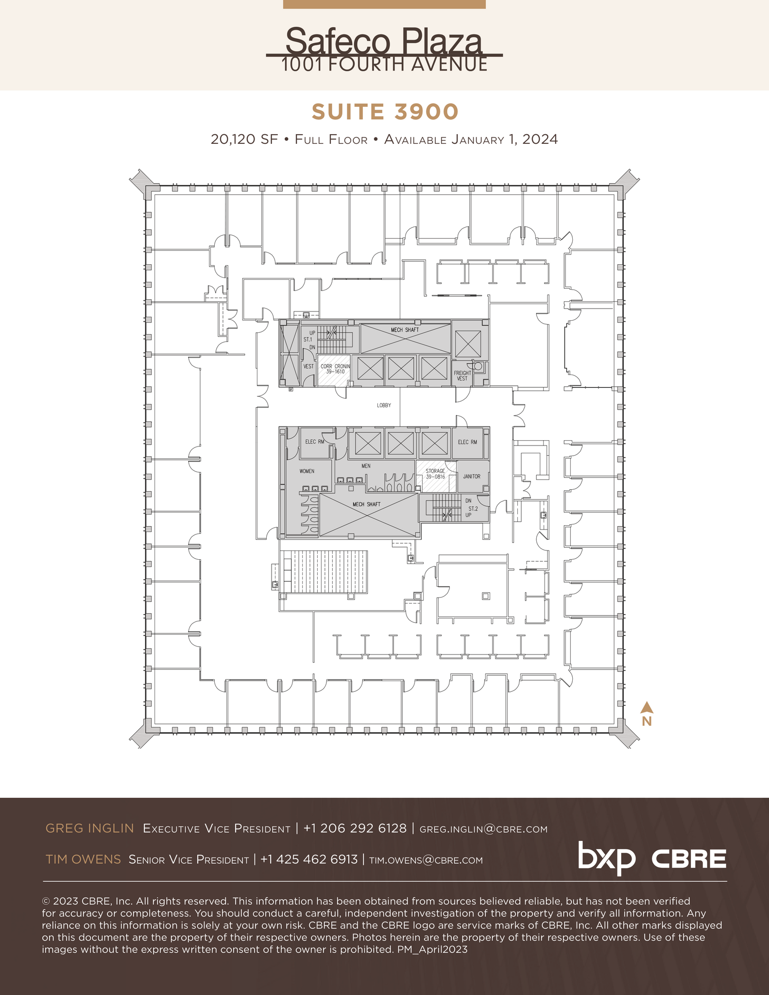 1001 4th Ave, Seattle, WA à louer Plan d  tage- Image 1 de 1