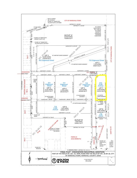 815 N. 8th Avenue, Marshalltown, IA à vendre - Plan cadastral - Image 1 de 1