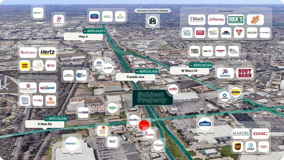 4500 Franklin Ave, Waco, TX à vendre - Aérien - Image 2 de 2