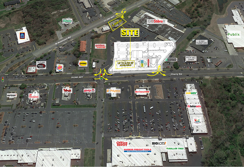 2302 Cherry Rd, Rock Hill, SC for lease - Aerial - Image 2 of 3