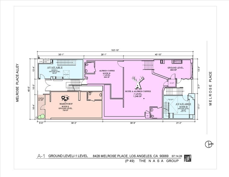 8428 Melrose Pl, Los Angeles, CA à louer - Plan d’étage - Image 3 de 7