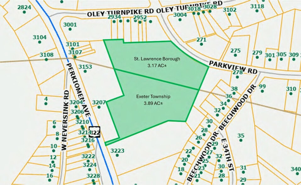 Parkview Rd, Reading, PA for sale - Plat Map - Image 1 of 2
