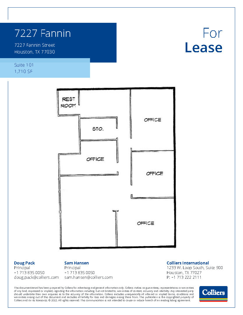 7227 Fannin St, Houston, TX à louer Plan d  tage- Image 1 de 1