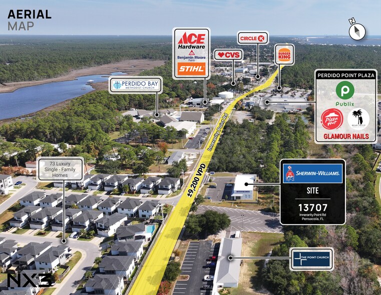 13707 Innerarity Point rd, Pensacola, FL à vendre - Aérien - Image 2 de 13